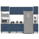Ver imagem 2 de Cozinha Meena 5 Peças Armários Aéreos Torre Quente Paneleiro Balcão Tampo Branco/Azul 250068