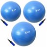 Kit Bola de Ginástica Suíça Pilates 55 65 75cm Azul Odin Fit - 1