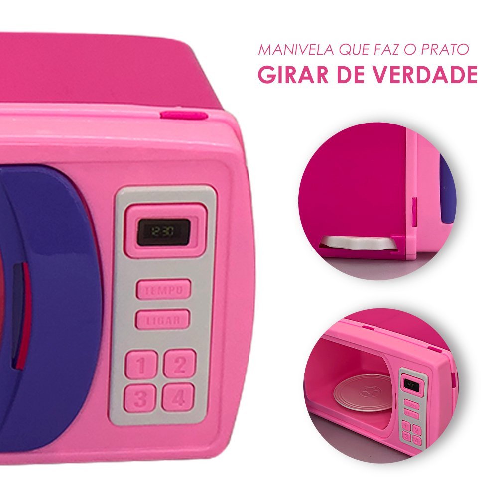 Mini Micro-ondas Infantil com Prato Giratório - 3