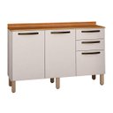 Ver imagem 1 de Balcão Cozinha 3 Portas 2 Gavetas Valência Branco - Sallêto