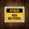 Placa De Sinalização Amarela Atenção Água Não Potável 36X46 - 1