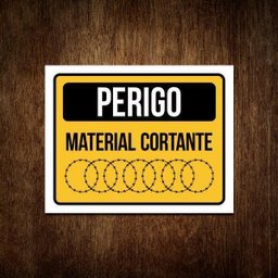 Placa Perigo Material Cortante Concertina Sinalização 36X46 - 1