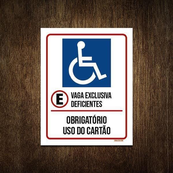 Placa Vaga Exclusiva Deficientes Obrigatório Cartão 36X46 - 1
