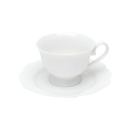 Kit 6 Xícaras Chá Porcelana Com Pires Maldivas Branco 180Ml - 1