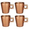 Jogo 4 Xícara Para Coleção Café Expresso Barista Luxo Bronze - 1