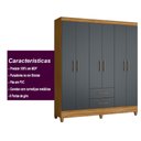 Ver mais imagens de Kit Guarda Roupa Casal Panamá e Cômoda Dhara - Freijó / Cinza