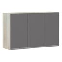 Ver imagem 1 de Armário Para Cozinha 120cm 3 Portas Lis Legno Crema C/Cinza