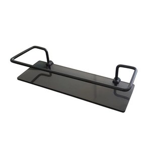 Porta Shampoo Reto Preto com Vidro Fumê