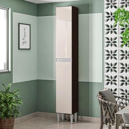 Paneleiro Aline Simples Chocolate Off White - Poquema - 2