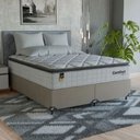 Ver imagem 1 de Cama Box Queen + Colchão Comfort Class Pillow Top 158x198cm Branco/suede Bege