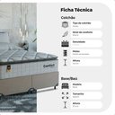 Ver imagem 3 de Cama Box Queen + Colchão Comfort Class Pillow Top 158x198cm Branco/suede Bege