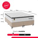 Ver imagem 4 de Cama Box Queen + Colchão Comfort Class Pillow Top 158x198cm Branco/suede Bege