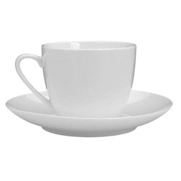 Jogo de 6 Xícaras com Pires Clean em Porcelana 220ml Branco - 3