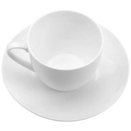 Jogo de 6 Xícaras com Pires Clean em Porcelana 220ml Branco - 4