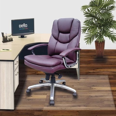 Tapete Protetor de Piso para Escritório 100x120cm Protepiso Flexível Cristal Fosco Dello