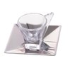 Kit 6 Xícaras De Vidro Para Café Com Pires Veneza Black 70Ml - 1