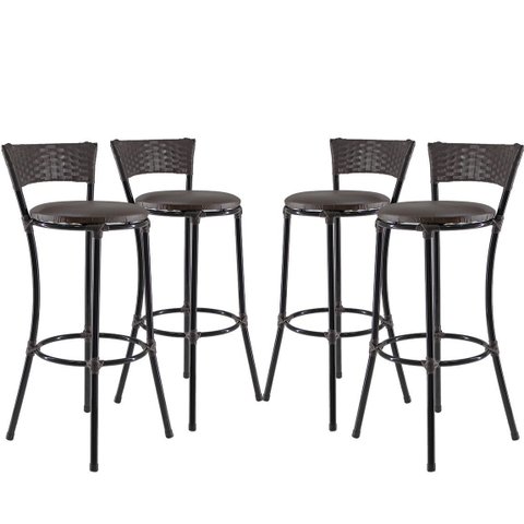 Kit 4 Banquetas Alta Forts Fibra Sintética UV Para Ilha De Cozinha, Edícula, Bar, Bancada, Balcão, C