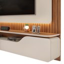 Ver imagem 6 de Painel Ripado para Tv 70 Pol com Bancada Suspensa 210cm Trevis D04 Off White/freijó - Mpozenato