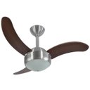 Ver imagem 1 de Ventilador de Teto Escovado com 3 Pás MDF Tabaco 220 V