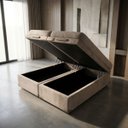 Ver imagem 2 de Base Cama Box Baú Premium Revestida em Linho Kin :Cinza Escu