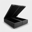 Ver imagem 1 de Base Cama Box Baú Premium Revestida em Linho Kin :Cinza Escu