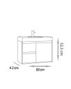 Ver imagem 3 de Gabinete para Banheiro Nicole 60cm - Fabribam Gabinetes