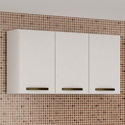 Armário Aéreo De Cozinha 3 Portas Valência Branco - Sallêto - 2
