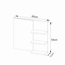 Ver imagem 4 de Espelheira Estante Suspensa Organizadora 1 Espelho 3 Prateleiras Para Banheiro Cor Branco Mármore