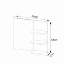 Ver imagem 4 de Espelheira Organizadora para Banheiro 60cm 3 Prateleiras Branco Mármore - Tecno Mobili