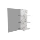 Ver imagem 3 de Espelheira Estante Suspensa Organizadora 1 Espelho 3 Prateleiras Para Banheiro Cor Branco Mármore