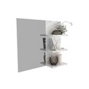 Ver imagem 2 de Espelheira Estante Suspensa Organizadora 1 Espelho 3 Prateleiras Para Banheiro Cor Branco Mármore