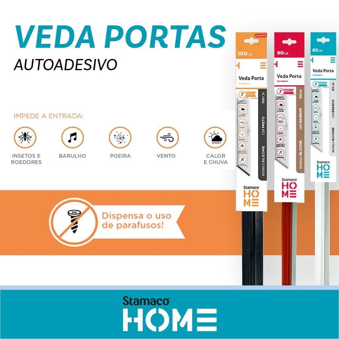 Veda Porta Friso Protetor Com Adesivo 3m Rodo Silicone Branco Stamaco 80cm - 6