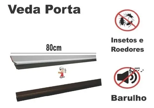 Veda Porta Friso Protetor Com Adesivo 3m Rodo Silicone Branco Stamaco 80cm - 4