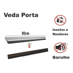 Veda Porta Friso Protetor Com Adesivo 3m Rodo Silicone Branco Stamaco 80cm - 4