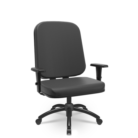 Cadeira Giratória Operativa Plus Size Plaxmetal Braços 3D Preta