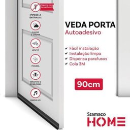 Veda Porta Rodo Silicone Protetor De Frestas Stamaco 90cm Preto - 2