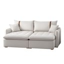 Ver imagem 4 de Sofá com Chaise Orion 3 Lugares Retrátil 180cm Bege Veludo Sofa Cama Moderno
