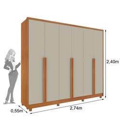 Roupeiro Tcil Realeza 6 Portas 6 Gavetas e Pés Inclusos - 8