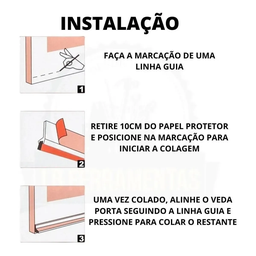 Veda Porta Rodo Silicone Protetor De Frestas Stamaco 100cm Branco - 3