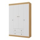 Ver imagem 2 de Guarda-roupa Infantil 122cm 4 Portas e 2 Gavetas Encanto Multimóveis Mp4448 Madeirado/branco