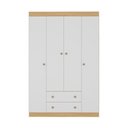 Ver imagem 4 de Guarda-roupa Infantil 122cm 4 Portas e 2 Gavetas Encanto Multimóveis Mp4448 Madeirado/branco