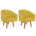 Ver imagem 1 de Kit 02 Poltronas Decorativas Sala de Estar Recepção Luiza Pés Palito Suede - Doce Sonho Móveis KIT 2