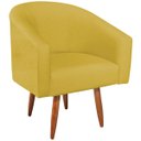 Ver imagem 5 de Kit 02 Poltronas Decorativas Sala de Estar Recepção Luiza Pés Palito Suede - Doce Sonho Móveis KIT 2