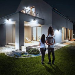 Luminária Energia Solar Parede Garagem 40 Leds Sensor Presença 3 Funções Lâmpada 2 Unidades - 4