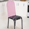 Kit 4 Capas Encosto de Cadeira de Ferro Tubular Cozinha e Jantar Malha Helanca Elástica:rosa - 1