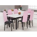 Ver imagem 2 de Kit 4 Capas Encosto de Cadeira de Ferro Tubular Cozinha e Jantar Malha Helanca Elástica:rosa