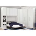 Ver imagem 1 de Quarto Modulado Rizon 6 Peças (1 Armário Ponte + 1 Closet + 3 Guarda Roupas + 1 Complemento) QC213