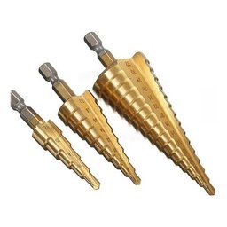 Kit 3 Brocas Escalonada Aço Profissional Para 12mm/20mm/32mm - 2