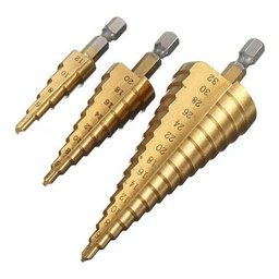 Kit 3 Brocas Escalonada Aço Profissional Para 12mm/20mm/32mm - 3