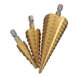Kit 3 Brocas Escalonada Aço Profissional Para 12mm/20mm/32mm - 4